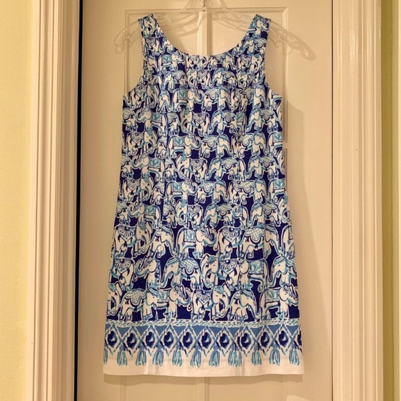 Lilly Pulitzer Cathy Shift Dress Trunky Elephants size 4 - Picture 5 of 6